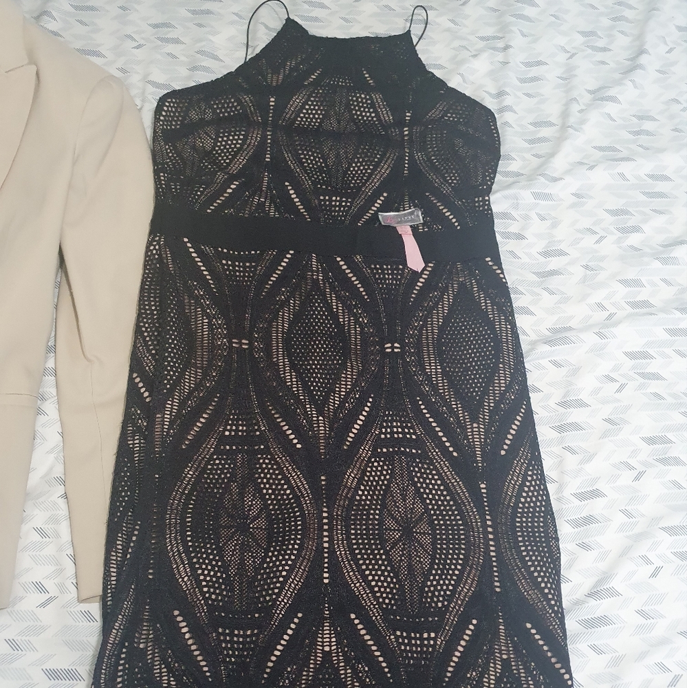 A lovely black/cream dress ,size US10 by Lipsy